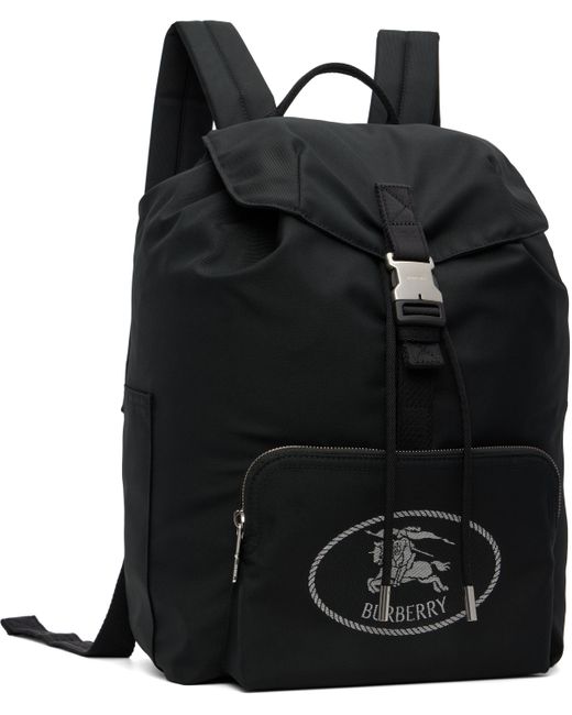 メンズ Burberry ブラック Orkney フラップ バックパック Black