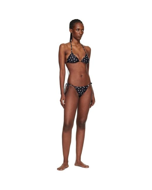 Moschino Black All Over Small Goose Print Bikini