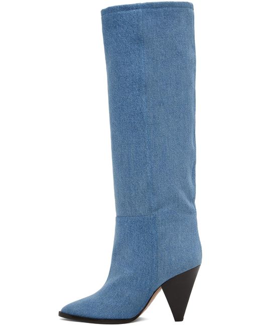Isabel Marant Blue Ririo Denim Knee-high Boots