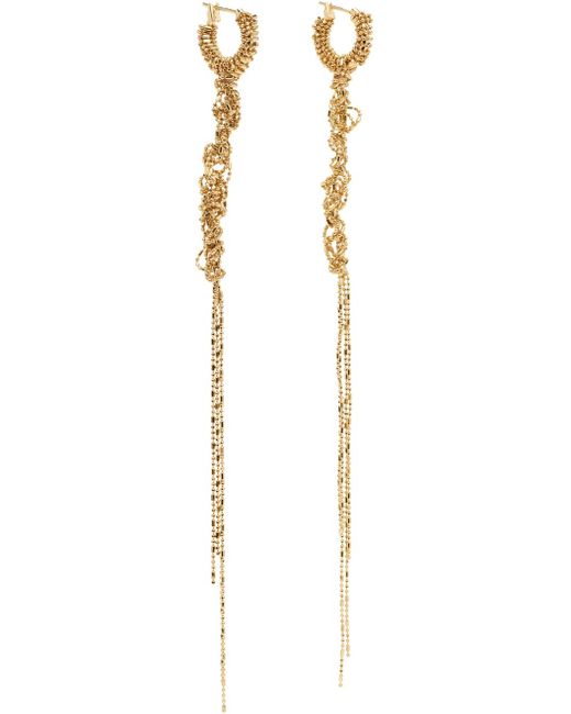 Boucles d'oreilles pendantes dorées - tangle Lemaire en coloris Black