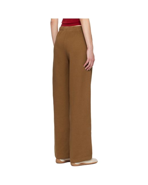 Skims Brown Cotton Fleece Classic Straight Leg Lounge Pants