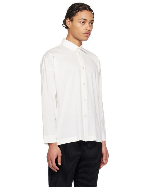 Chemise blanche à manches chauvesouris Homme Plissé Issey Miyake pour homme en coloris White