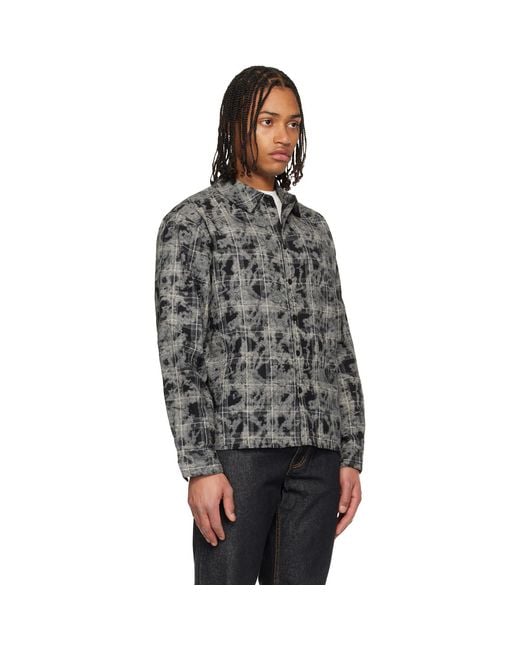 Dime Gray Plaid Flannel Shirt for men