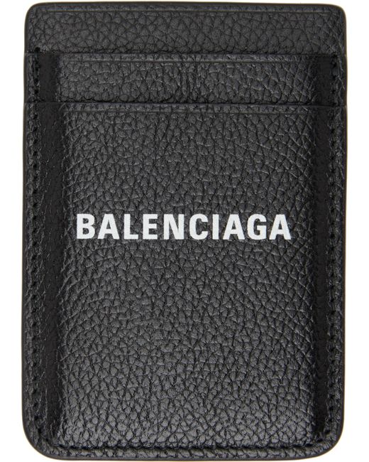 メンズ Balenciaga ブラック Cash Magnet カードケース Gray