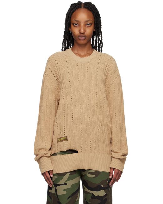 Commission Natural Tan Cutout Sweater