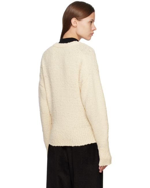 Totême  Black Toteme Off-white Textured Sweater