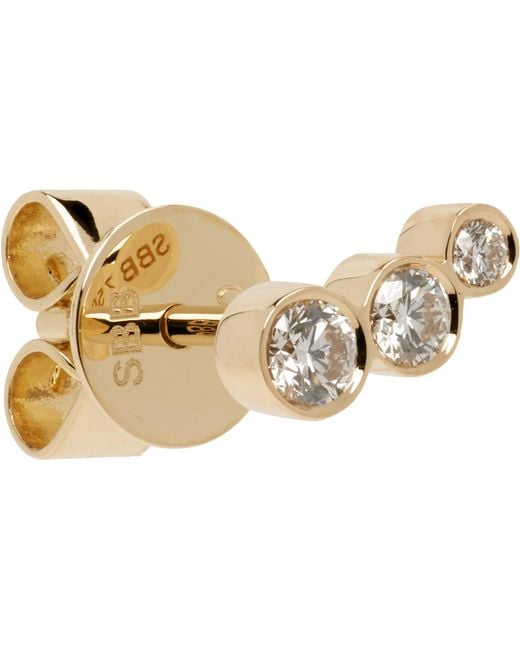 Sophie Bille Brahe Black Croissant Trois Single Earring