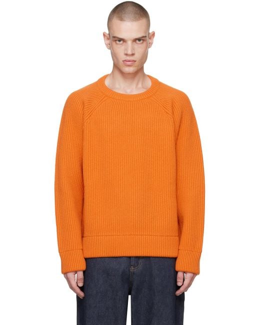 Valentino Virgin Wool Raglan Sleeve Sweater in Orange for Men Lyst UK