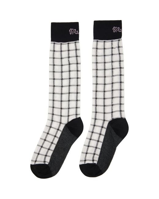 Marni Black Jacquard Check Socks for men