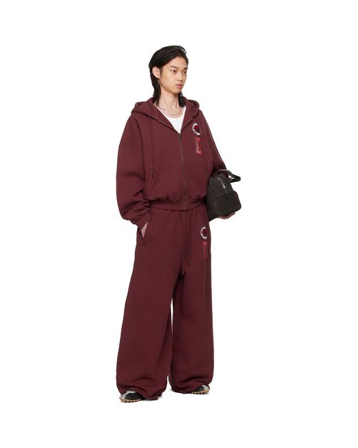 Lu'u Dan Red Bruce Lee X Lựu Đạn Burgundy Zip Hoodie for men