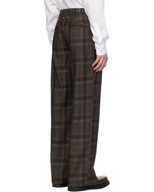 メンズ ANDERSSON BELL ブラウン Soe チェック ラップパンツ Black