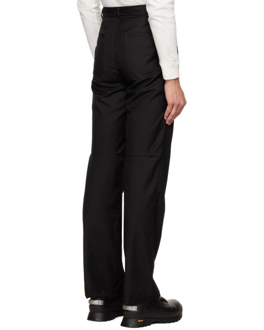 C2H4 Black Folded Waist Trousers for men