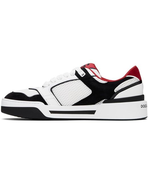 Dolce & Gabbana Dolce&gabbana White & Black Mixed-material New Roma Sneakers for men