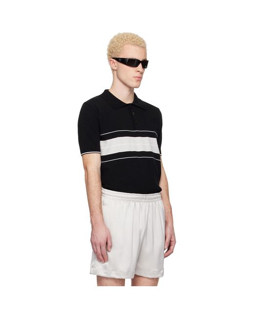 Ernest W. Baker Black Striped Polo for men