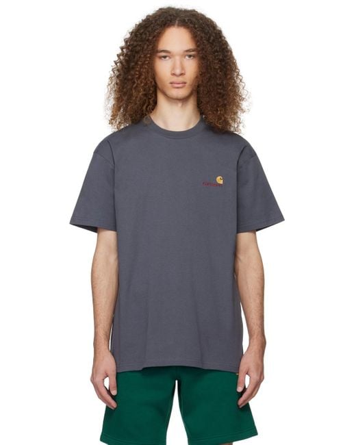 T-shirt gris à logo script Carhartt pour homme en coloris Black