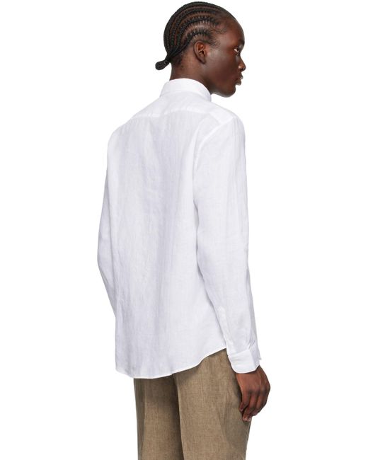 Sunspel White Linen Shirt for men