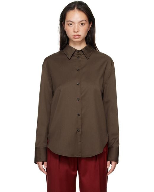 Loulou Studio Brown Eliana Shirt