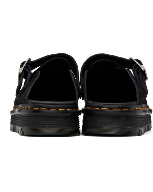 Dr. Martens Black Zebzag Suede Casual Slingback Platform Slip-On Loafers for men