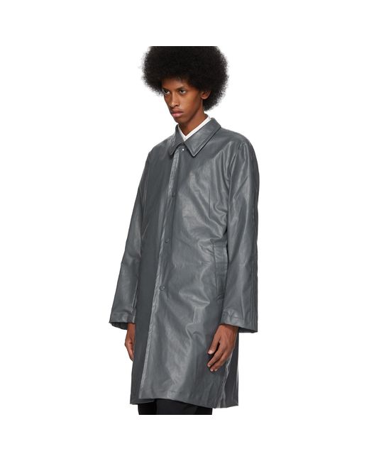 Dries Van Noten Black Coated Cotton Coat for men