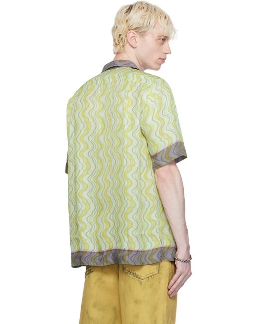 Dries Van Noten Multicolor Green Graphic Shirt for men