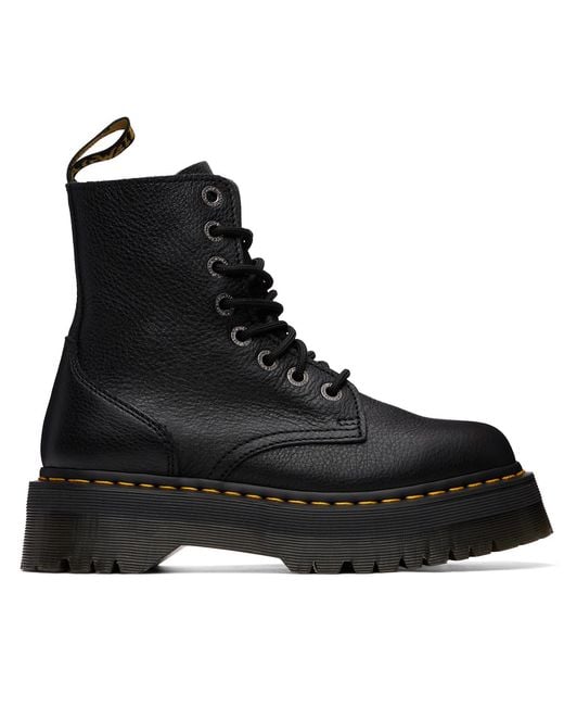 Dr. Martens Black Jadon Pisa Leather Platform Boots for men