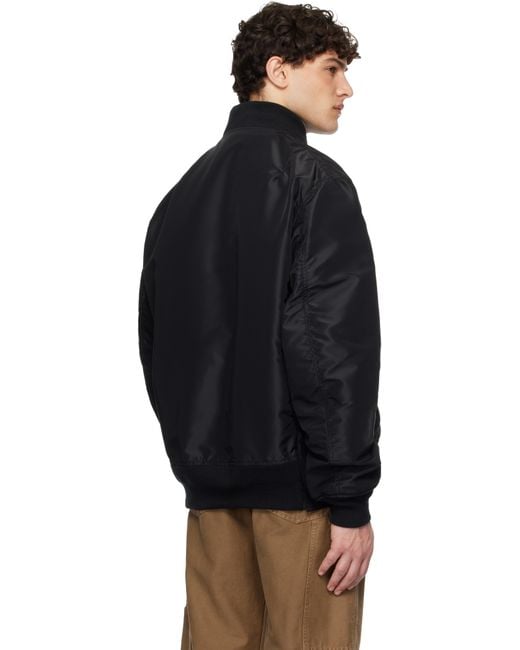 メンズ Sacai ブラック ナイロンツイル ボンバージャケット