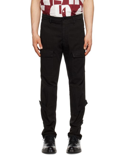 Dries Van Noten Black Velcro Tab Cargo Pants for men