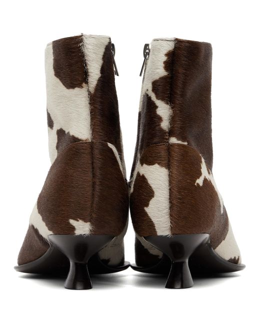 Marni Brown Cow-Print Ponyhair Cindi Boots