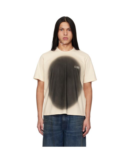 MM6 by Maison Margiela Black Off- Spray Print T-Shirt for men