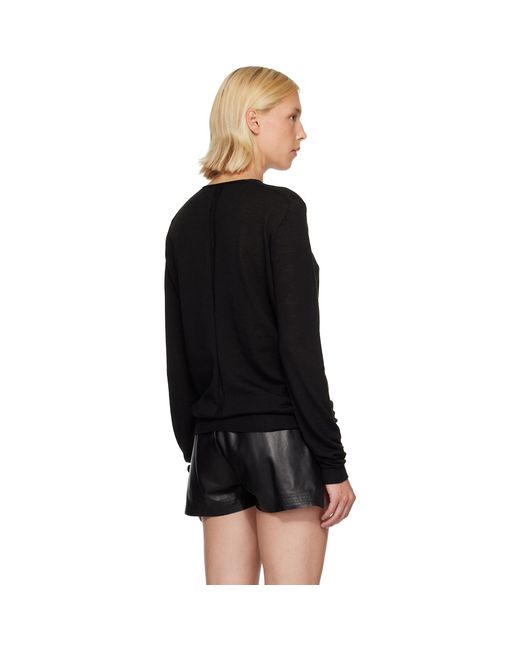 Rick Owens Black Tower Extreme V-Neck Sweater