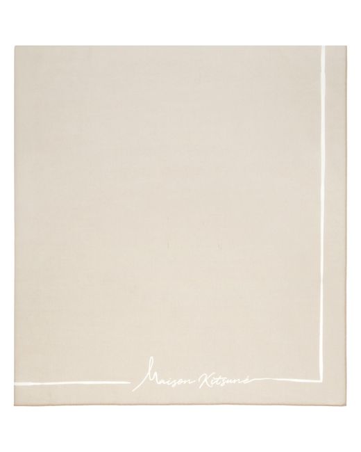 Maison Kitsuné Natural Poetic Script Scarf for men
