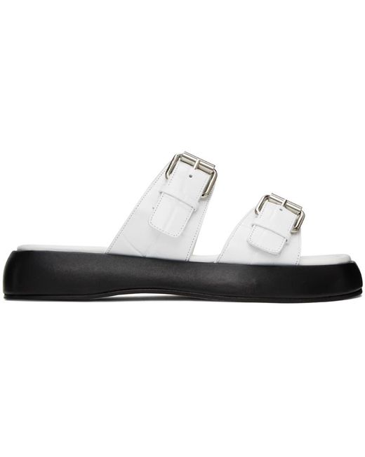 By Far Black White Wyatt Sandals