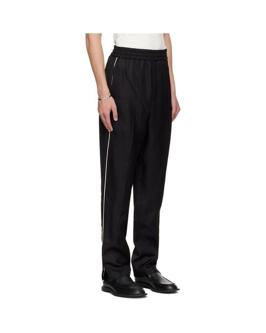 Jil Sander Black Piped Trousers for men