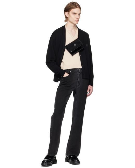 Wooyoungmi Black Embroidered Cardigan for men