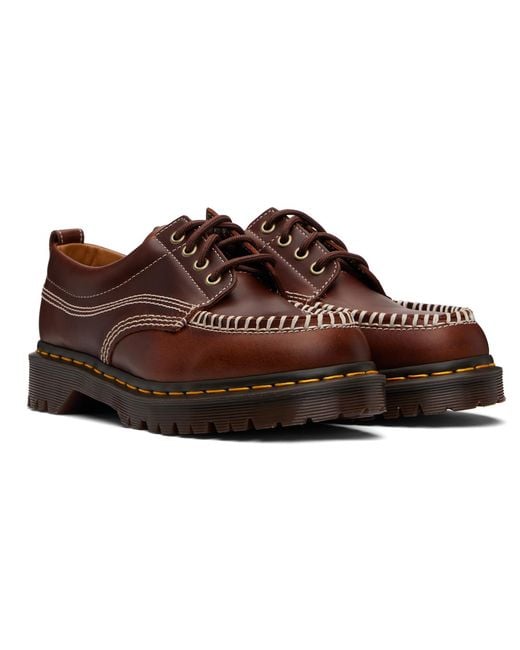 Dr. Martens Brown Lowell Leather Moc Toe Derbys for men