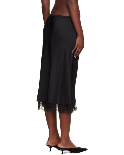 Rohe ブラック Lace-Trimmed シルク ミディアムスカート Black