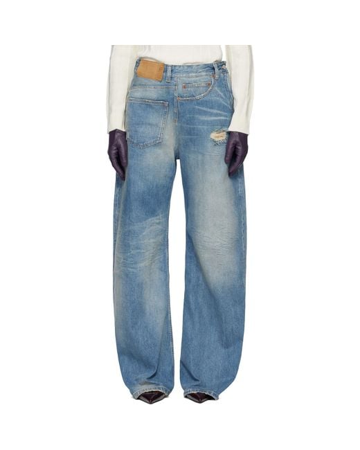 MM6 by Maison Margiela Blue Twist Wide Leg Jeans