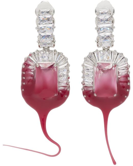 OTTOLINGER Red Crystal Dip Earrings for men
