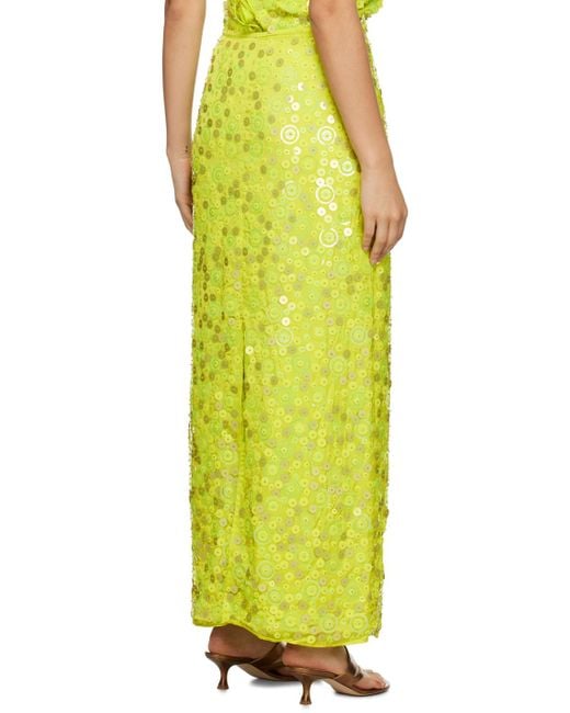 Saks Potts Yellow Green Lynn Maxi Skirt
