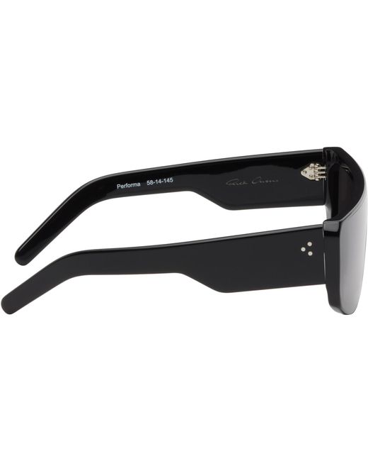 Rick Owens Black Temple Performa Sunglasses