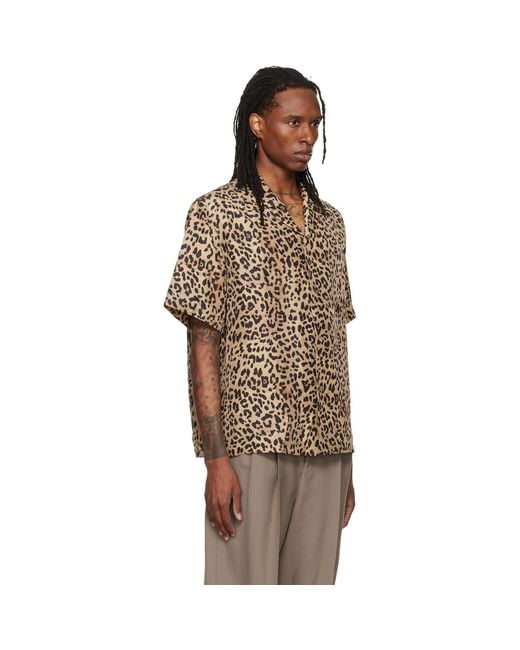 Valentino Brown Habotai Silk Bowling Shirt for men