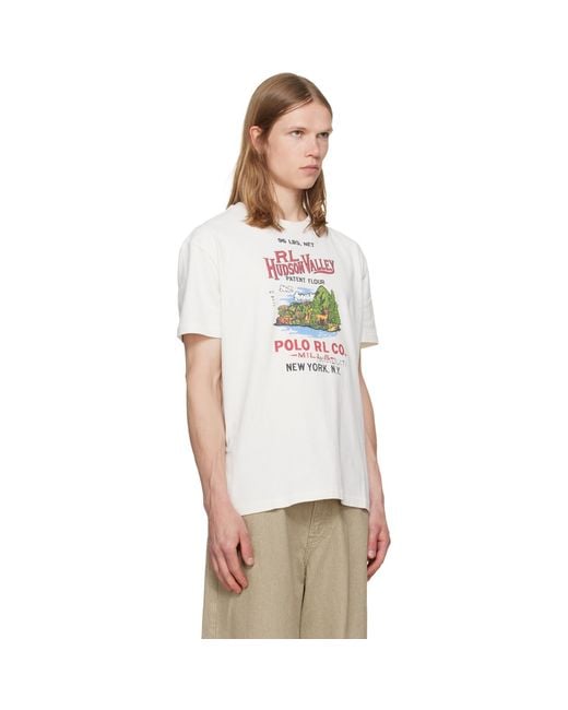 Polo Ralph Lauren White Off- Classic Fit Jersey Graphic T-Shirt for men