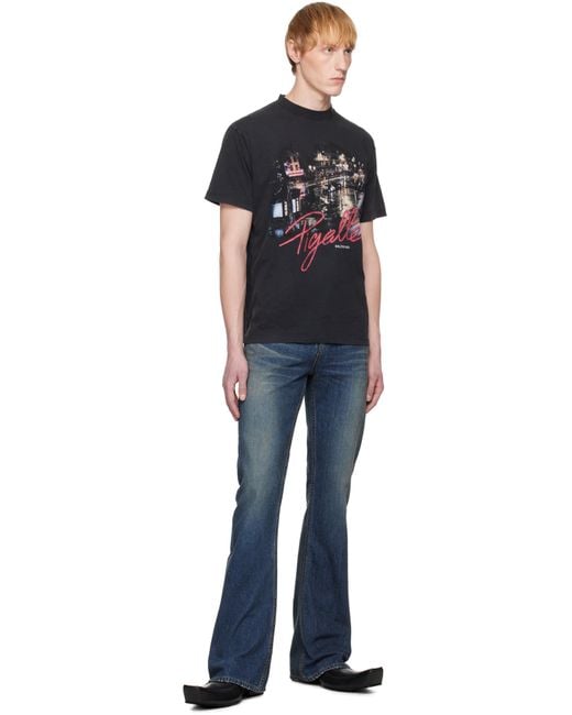 メンズ Balenciaga ブラック 'Pigalle' スモールフィット Tシャツ Black