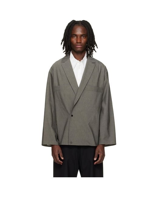 Fear Of God Gray Cotton Wool Oxford Shirt Blazer for men