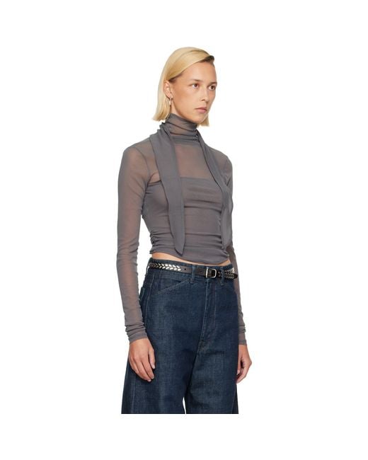 Lemaire Gray Ballerina Scarf Blouse