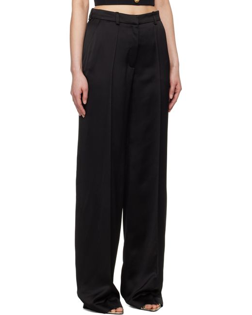 Balmain ブラック テーラード サテン ストレートパンツ Black