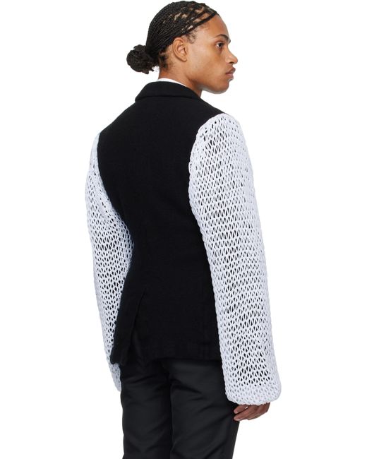 Comme des Garçons Black Knit Sleeve Blazer for men