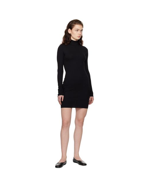ÉTERNE Black Long Sleeve Turtleneck Minidress