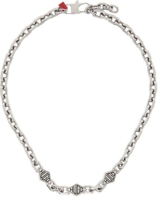 HUGO Metallic Cable Chain Necklace for men