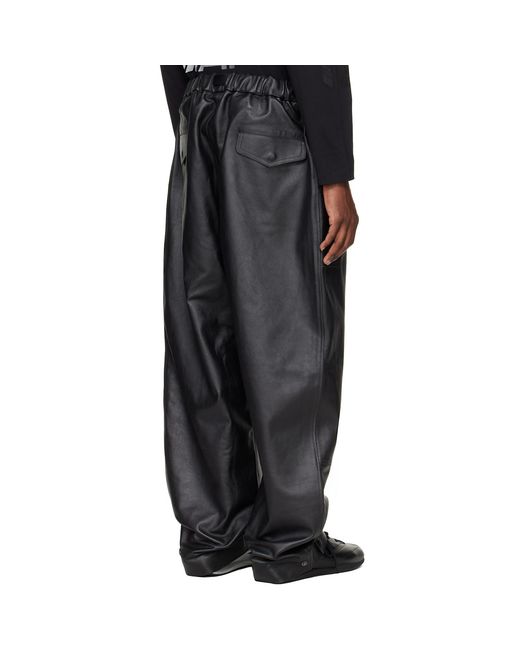 Y-3 Black Mercedes-Amg F1 Edition Racing Leather Pants for men
